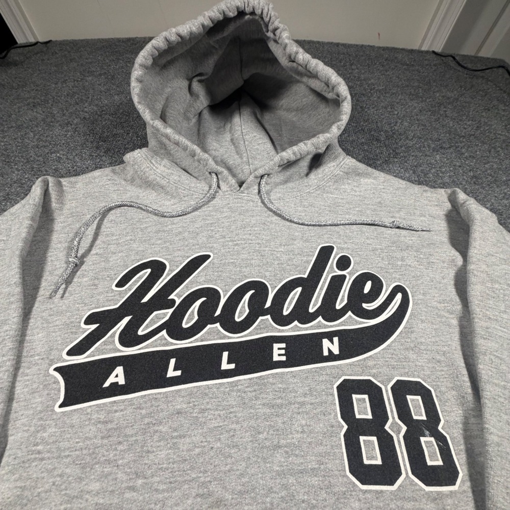 Vintage Y2K Hoodie Allen Official Music Merch Hoodie Mens Large Gray Sweatshirt